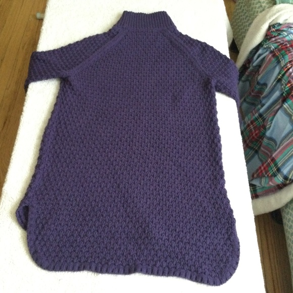 Gap Mockneck Chunky Long Tunic Sweater Purple/Blue - Sz Medium - Picture 12 of 16